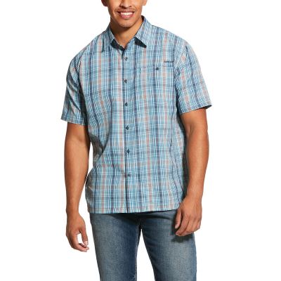 Ariat Western: TEK Solitude Stretch Classic Fit Camisa Hombre - Azules (RFECH2045)